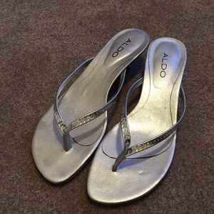 Low Heel Silver Aldo Sandal
